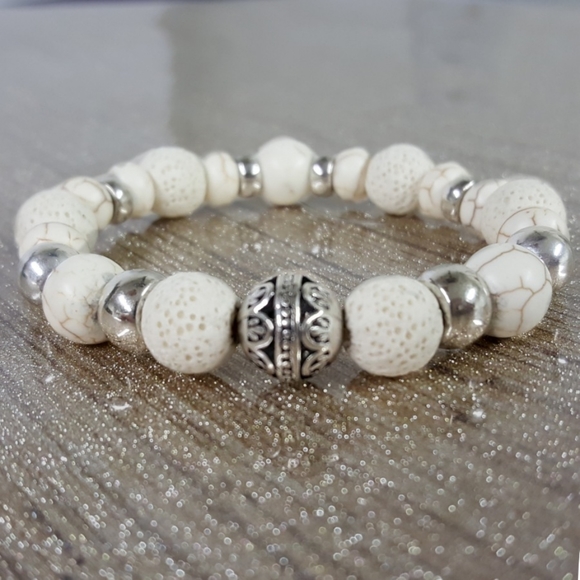 Lava & Howlite Bracelet for Inner Harmony - Picture 1 of 4